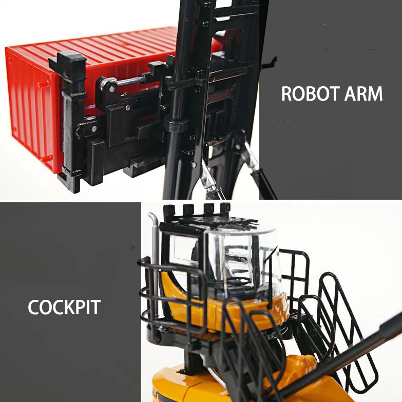 1//50 Scale Container Stacker Forklift Truck Car Engineering Model Toy Boxed Gift