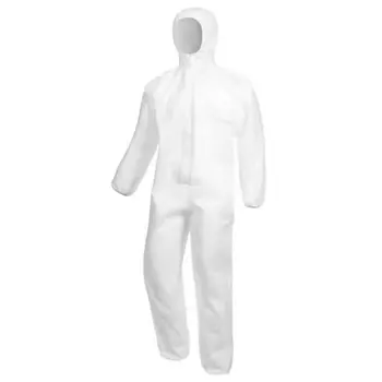 

Protective clothing isolator heat seal to prevent virus staff numbers consistent white