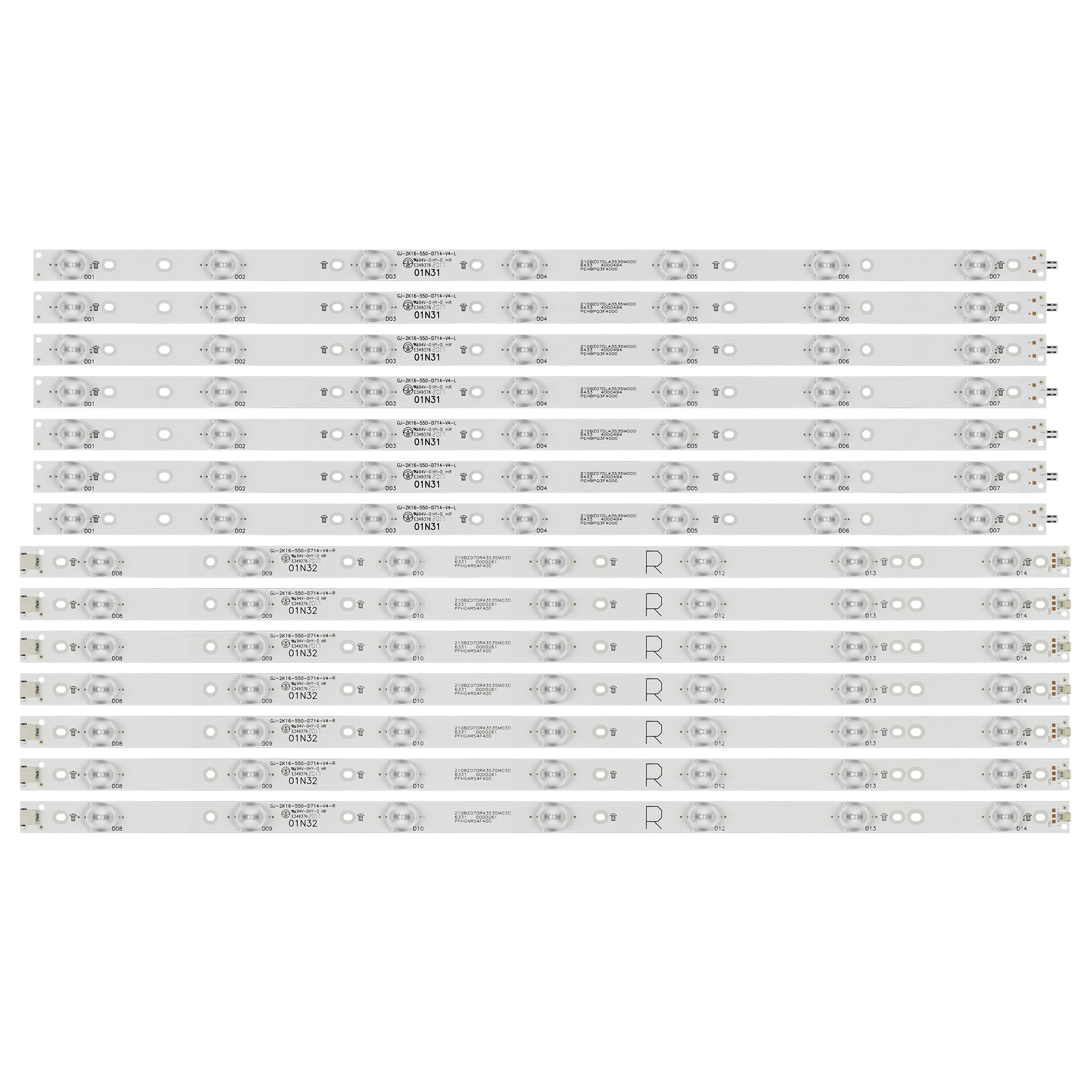 

Светодиодная лента для подсветки 55PFF5701 55PUS6501 GJ-2K16-550-D714-V4-R L S1 55PUH6101 55PUS6581 55PUS6561 55PUS6101 55PUS7272, 14 шт.