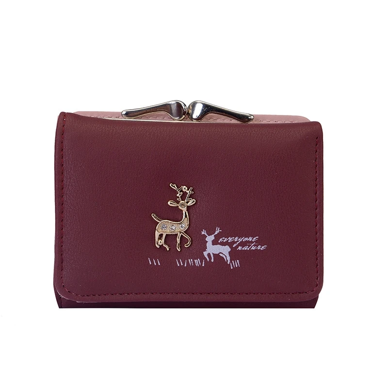 

Wallet Female Short Paragraph 2019 Korean Version Simple Student Small Wallet Deer Mini Wallet Ladies Wallet Girls