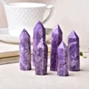 1pc Natural Crystal Point Lapidolite Healing Obelisk Purple Quartz Tower Ornament for Home Decor Reiki Energy Stone Pyramid gift ► Photo 2/6