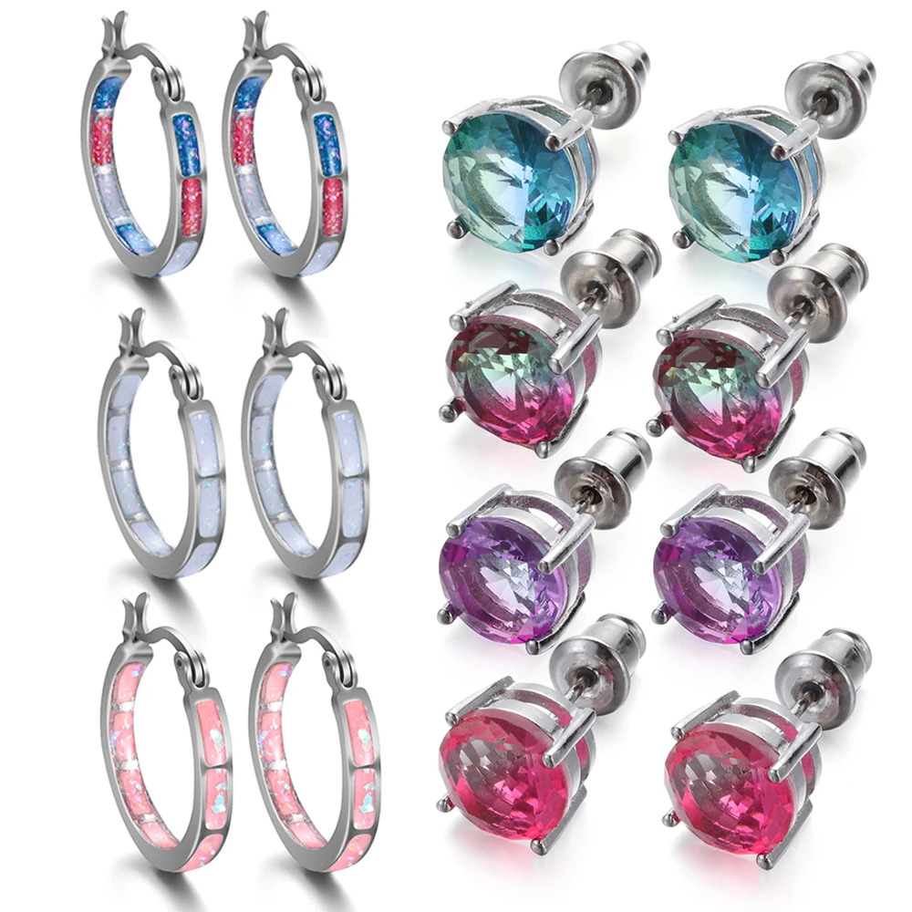 1pair Antiallergy Diamond Slimming Earring Fat Burning Therapy Energy Weight Loss Hoop