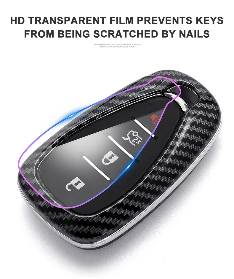 Carbon Fiber Car Smart Key Cover Case Fob For Chevrolet Cruze Spark Camaro Volt Bolt Trax Malibu Sonic Protect Shell Accessories - H19ba2b83c2b34817872e59e1aaf400e0i