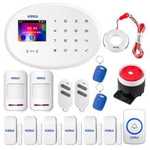 Cheap KERUI RFID Card APP Control Burglar Wireless Alarm WIFI GSM Home W20 Motion Sensor Security Alarm System 2.4 inch Touch Panel