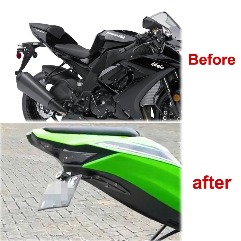 Rear Tail Tidy Fender Eliminator Registration License Plate Holder Bracket Fit For Kawasaki ZX-10R ZX10R -