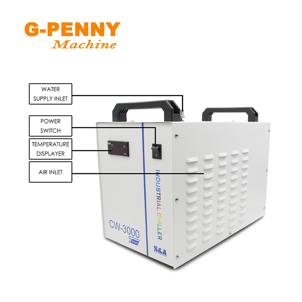 CW-3000 DG110V TG220V 380v Water Cooling Pump Industrial Water Chiller for CO2 Laser Engraving Cutting Machine Cooling