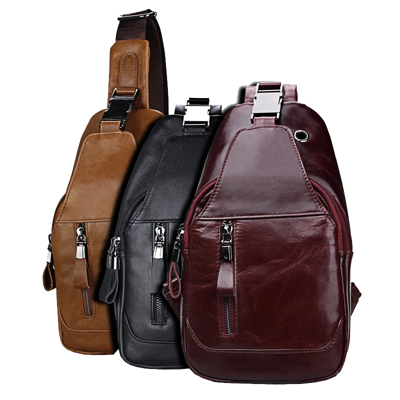 BONAMIE брендовая мужская нагрудная сумка из натуральной кожи, сумка на одно плечо, сумка-мессенджер, сумка через плечо для мужчин, Bolsas Masculina, красная
