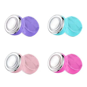 

Electric Facial Cleansing Brush Round Sonic Vibration 4 Modes Massager Skin Care Q81B