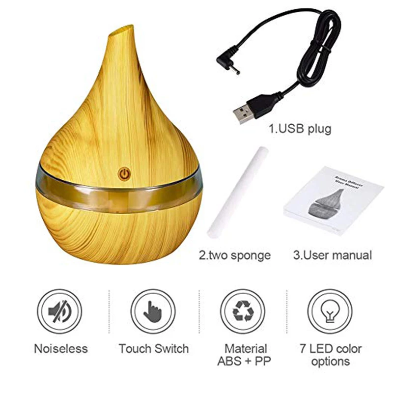DEKAXI-300ml-USB-wood-Ultrasonic-air-humidifier-Electric-Aroma-air-diffuser-Essential-oil-Aromatherapy-cool-mist (2)