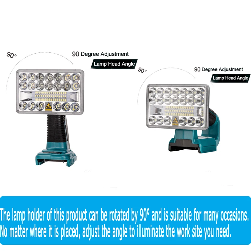 18V 2000LM Lamp Work Light Spotlight Light USB Flashlight for Makita 12W 18W Li-ion Battery BL1830 BL1430 BL1845 LXT400 portable led work light