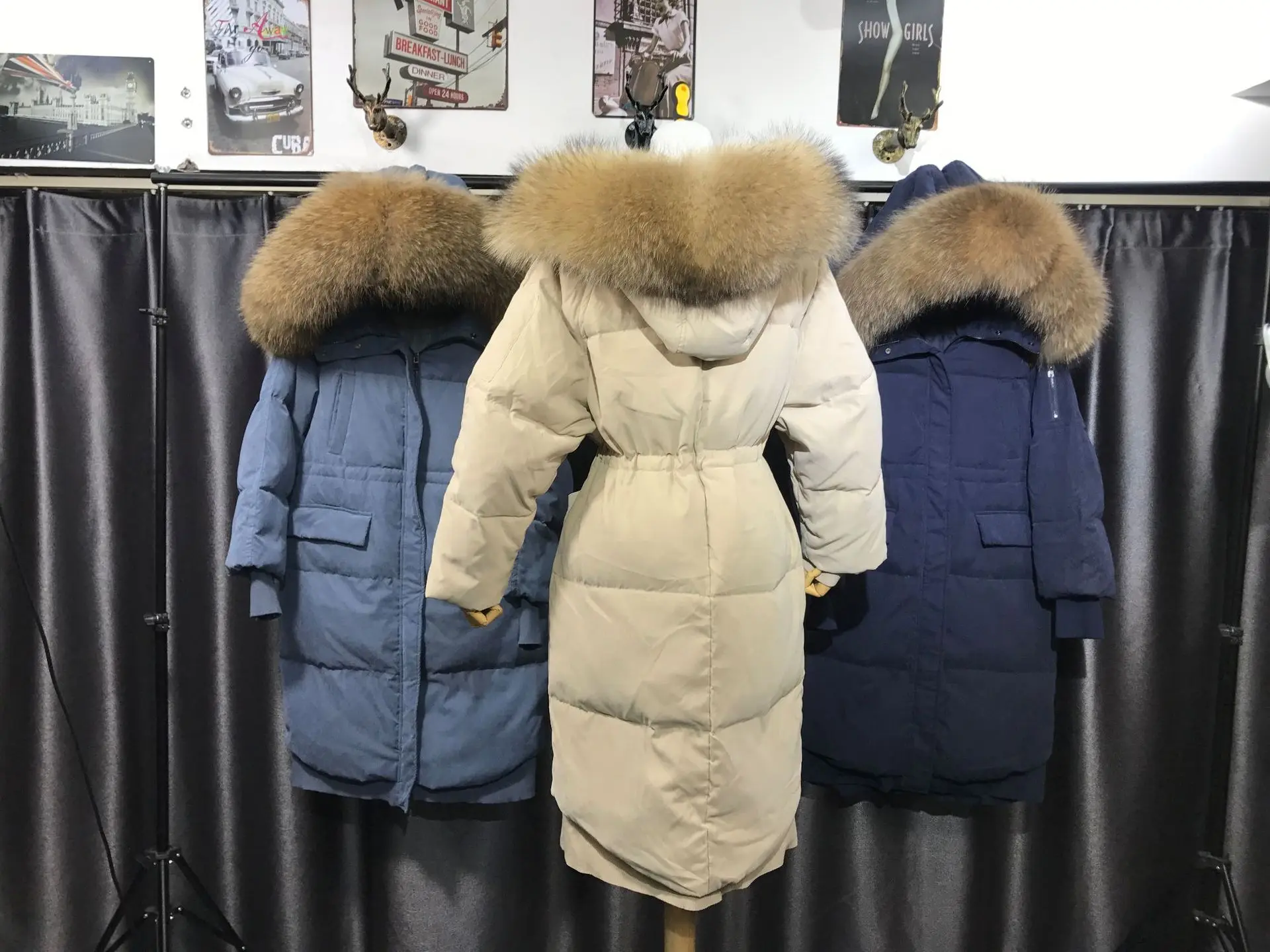 Zhang Beibei- зима дизайн женское платье стиль корейский стиль средней длины пуховик Nvgu