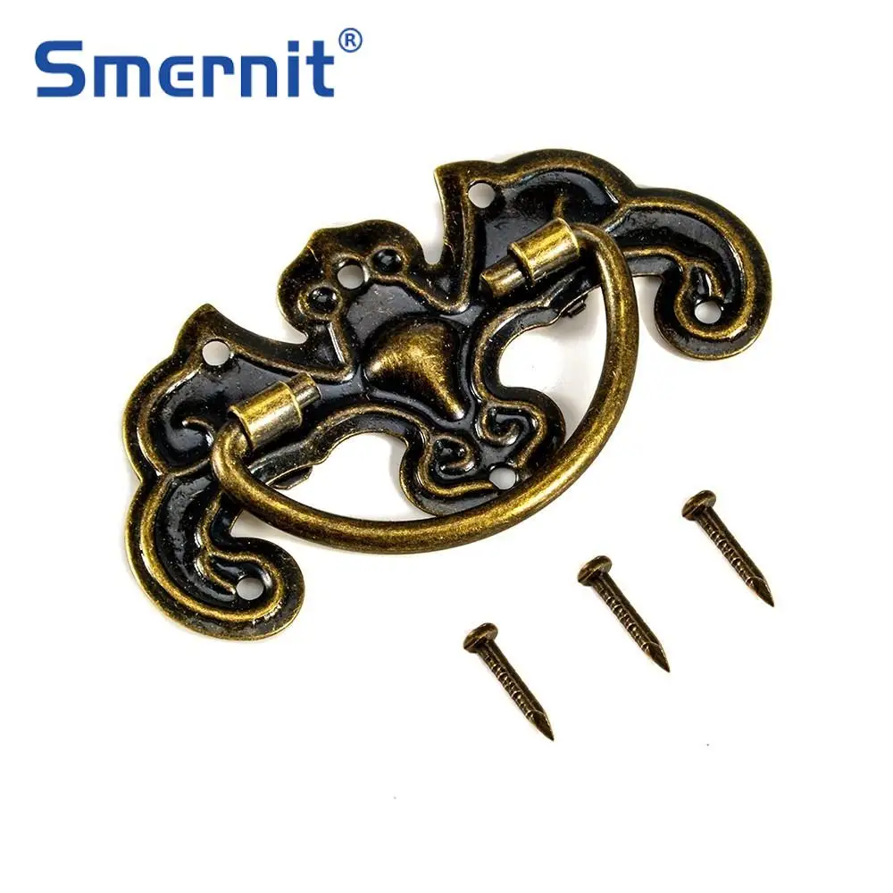 10pcs Bronze Jewelry Box Handles Drawer Pulls Vintage Desk Door