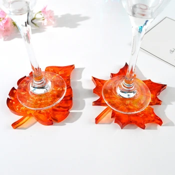 

5Pcs Leaves Coaster Silicone Resin Mold Tropical Maple Leaf Resin Casting Mold F3MD