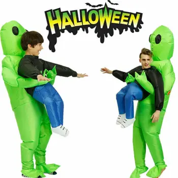 

Adult Kids Inflatable Alien Pick Me Up Costume Halloween Alien Fancy Dress Costume