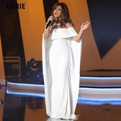 LORIE Mermaid Evening Dress with Wrap Arabic Vestidos de festa Long Simple Robe de soiree Cap Sleeve Red Carpet Celebrity Dress