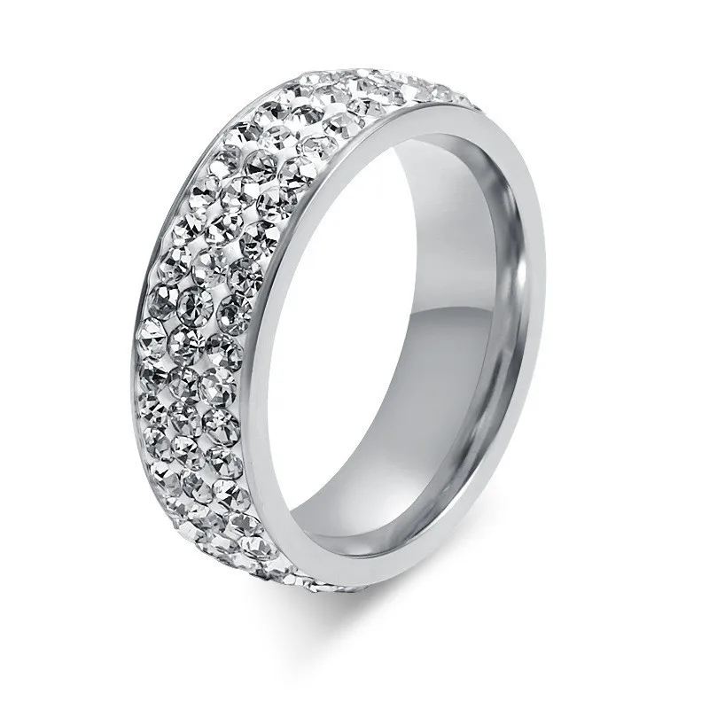 ZORCVENS золото и серебро Цвет Нержавеющая сталь свадебные украшения 5 рядов CZ камень можное обручальное кольцо для женщин