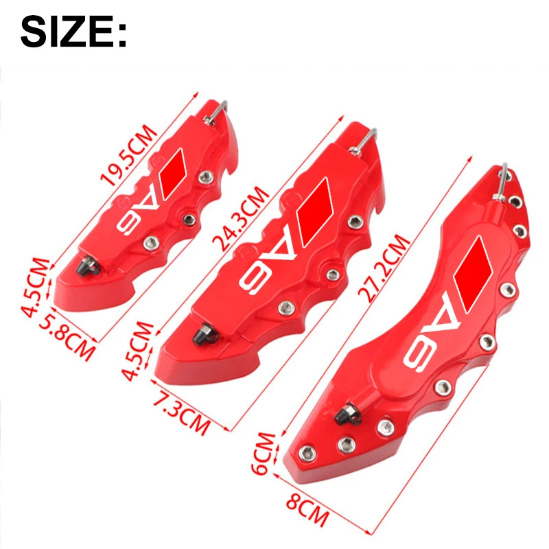 araba jant fren balatasi diskleri kaliper kapak audi a6 c6 c7 c5 sline a1 a3 8v 8p s3 on arka lastik frenler rotorlar aksesuarlari car stickers aliexpress