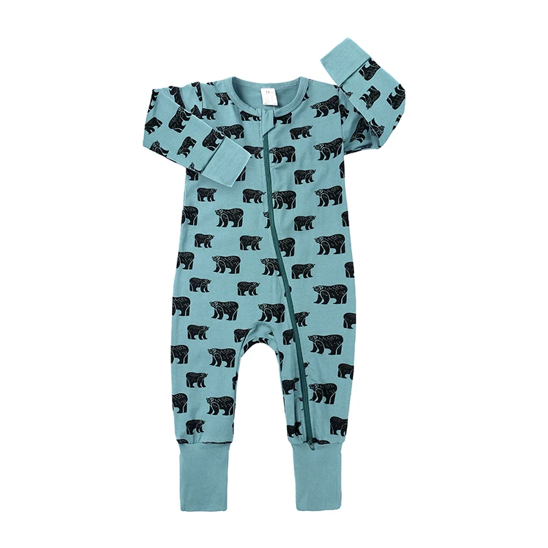 Autumn Newborn Baby Romper Girls Boys Cute Cartoon Animal Stripe Zipper Clothes for Kids Long Sleeve Toddler Jumpsuit Outfits carters baby bodysuits	