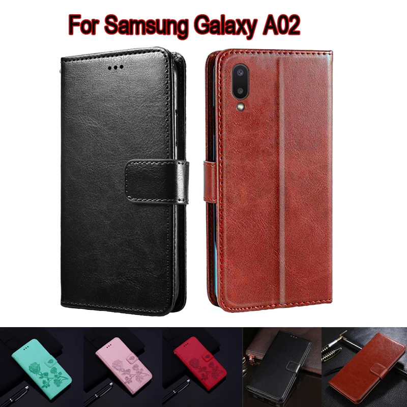 Чехол-книжка для Samsung Galaxy A02 SM-A022F A022M защитный чехол телефона A 02 кожаный