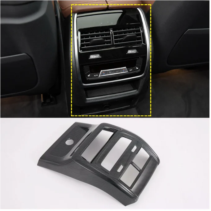 For BMW X5 G05 2019 2020 Carbon Style Rear Armrest Box Air Outlet Vent A/C Frame Stickers Cover Trim Car Accessories | Автомобили и