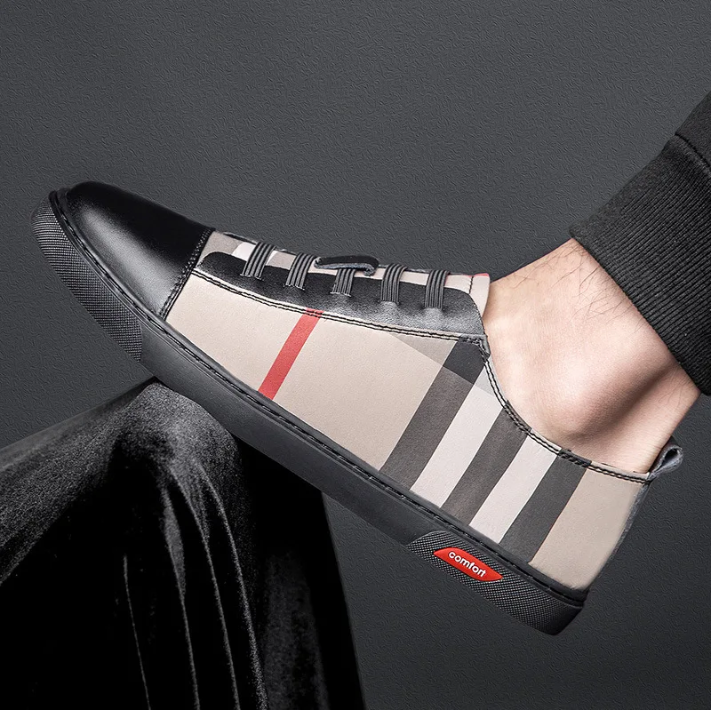 

2019 Summer New Style Printed Sneakers Men's Korean-style Trend Genuine Leather Soft Bottom Breathable Casual Shoes Versatile En