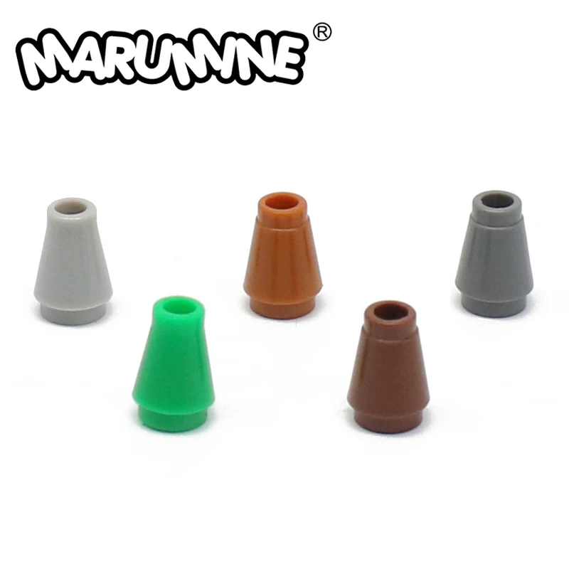 MARUMINE 200 шт. кубики MOC 1x1 без верхней канавки красочный конус совместимый 4589 строительные блоки частицы