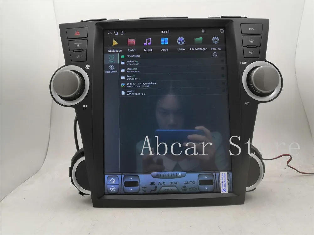 12,1 ''Tesla стиль Android 8,1 автомобильный dvd-плеер gps навигация для Toyota Highlander 2007-2013 стерео Мультимедиа Радио ips PX6 ips