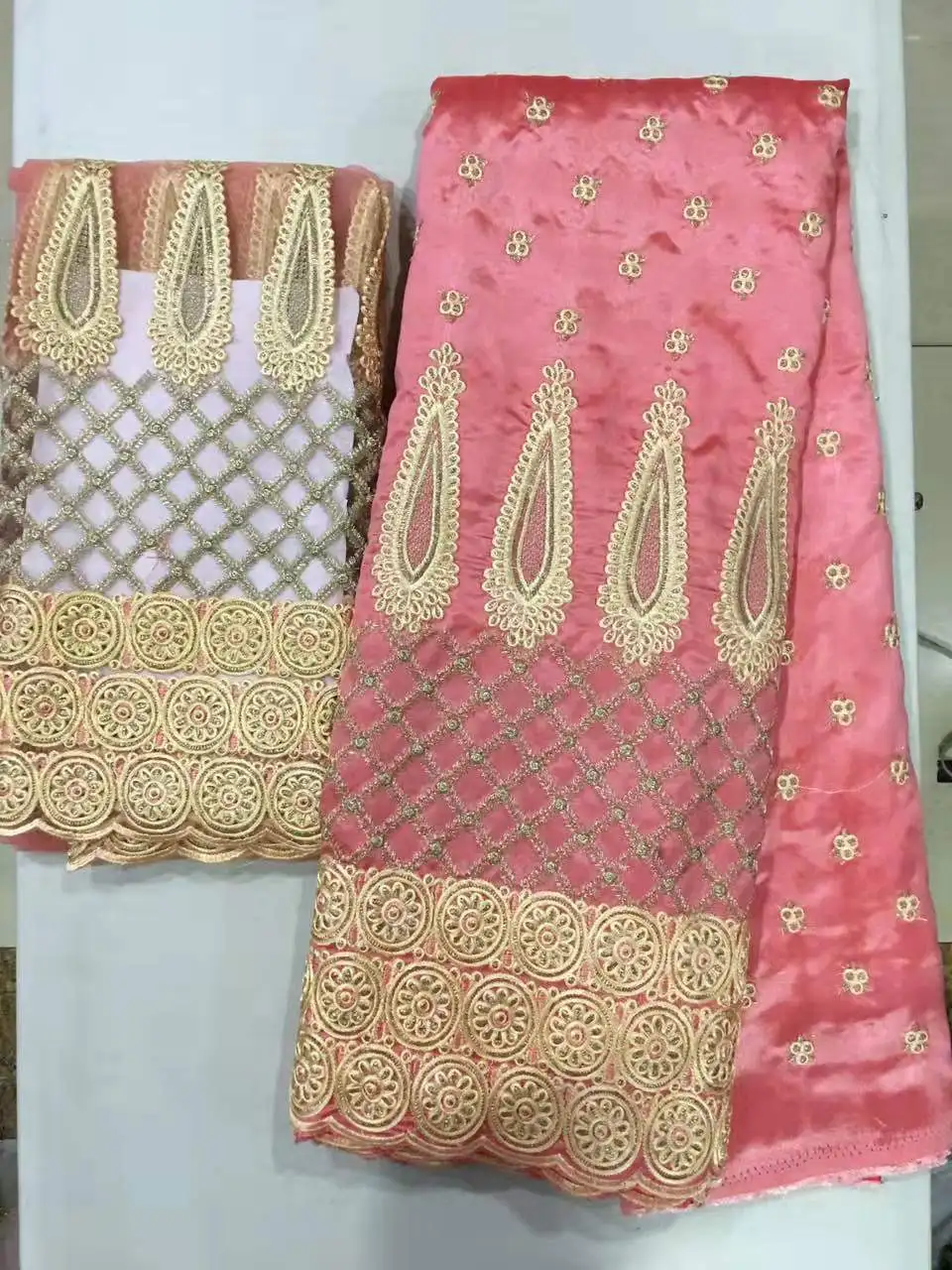 2020 African Laces Fabrics Embroidered Nigerian 3D Guipure French Cord Lace Fabric High-quality  African French Net Lace Fabric (5)