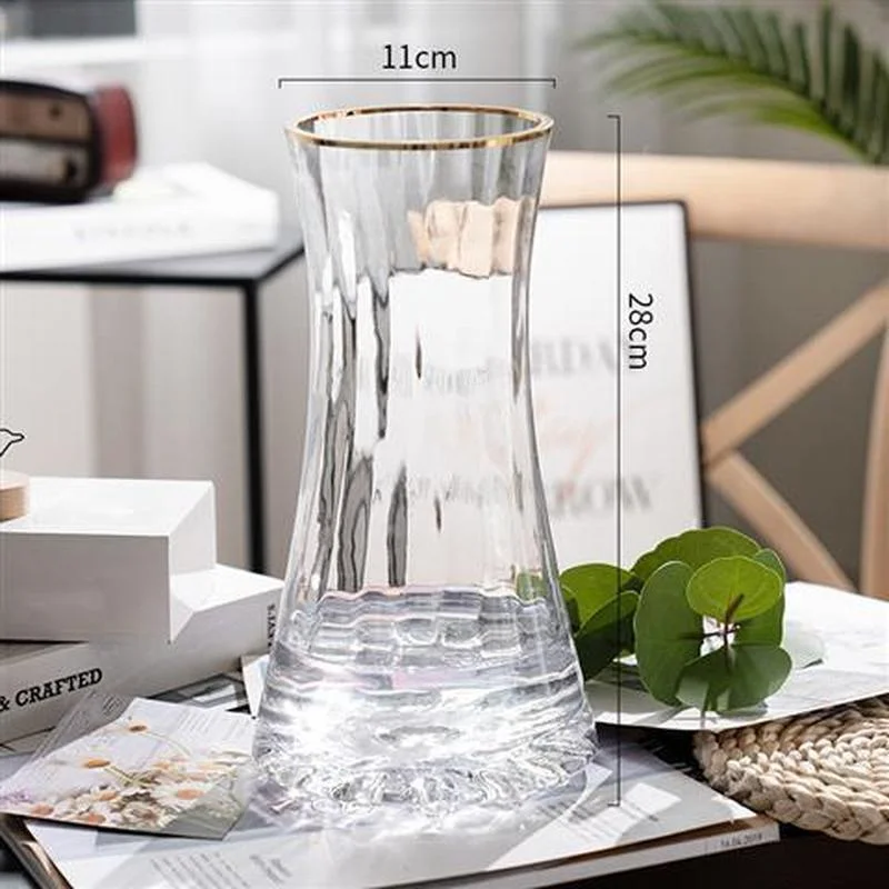 Light Luxury Gold-Painted Transparent Glass Vase 4