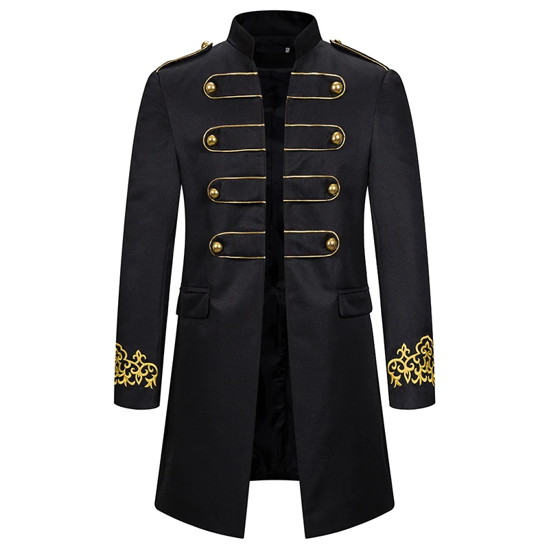Мужской карнавальный костюм, вечерние тренчи в винтажном Королевском Стиле, Ретро Готический стимпанк, длинные пальто, джентльменский костюм, куртки casaco - Цвет: Style 3-Black