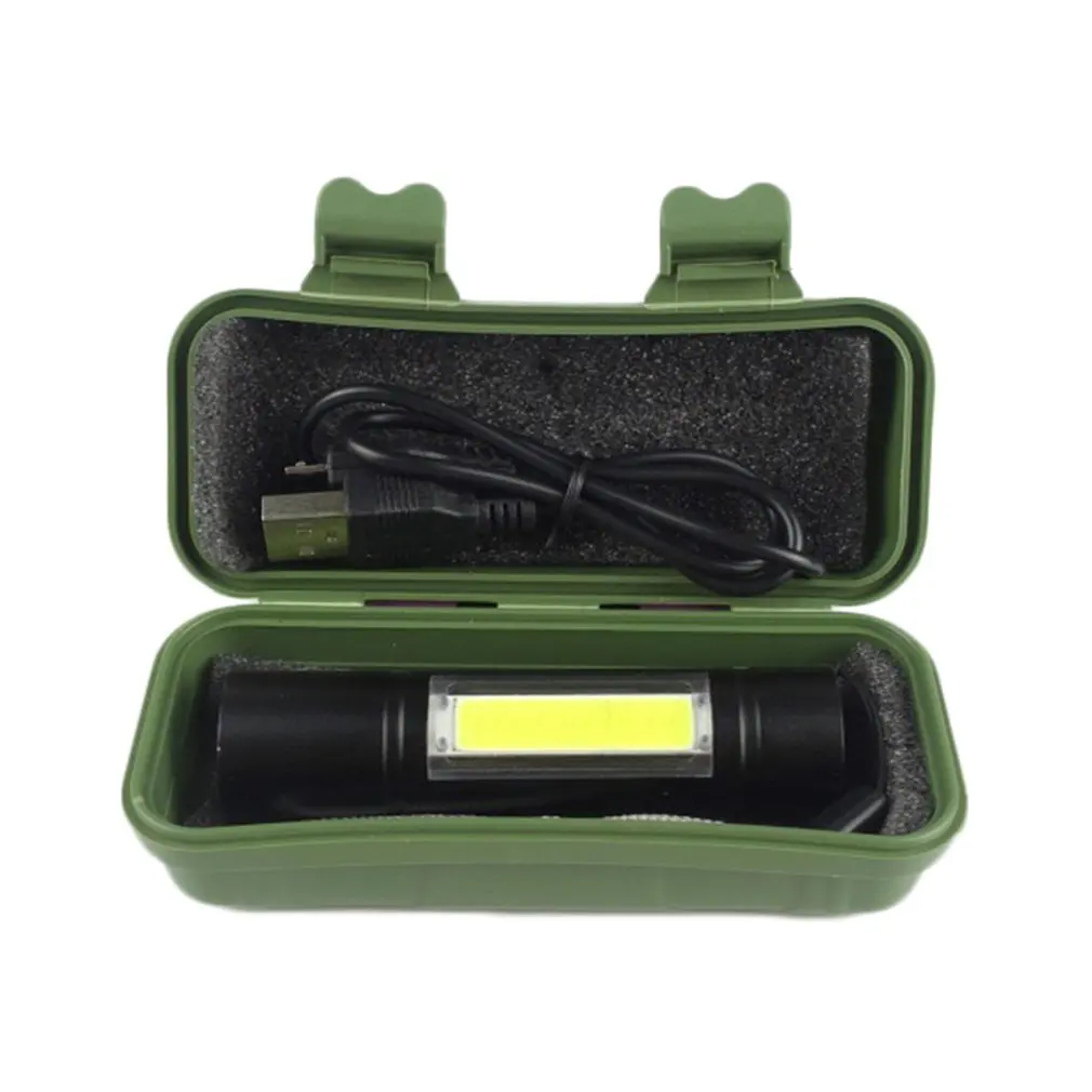 Hot Portable Aluminum Alloy USB Rechargeable LED Flashlight Torch Inspection Lamp Fixed Focus Flashlight