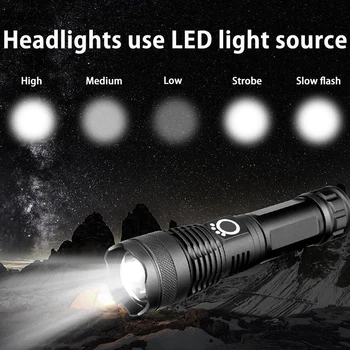 

Super most powerful LED Tactical flashlight usb rechargeable torchlight Waterproof Lamp Ultra Bright Lantern Camping