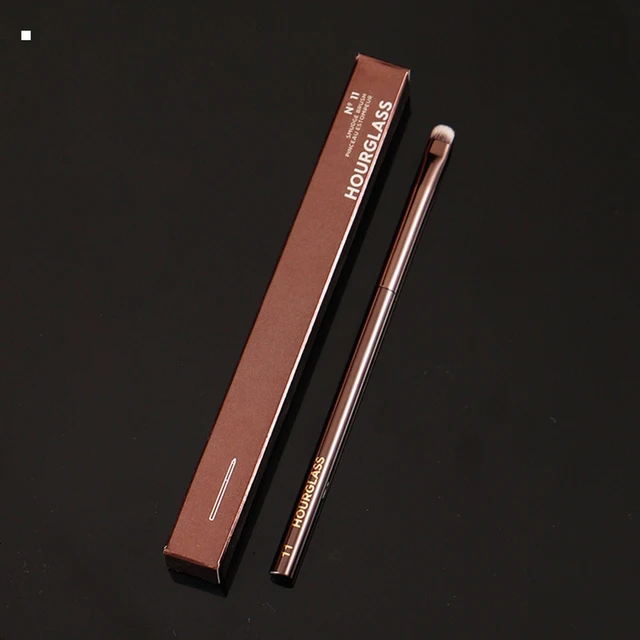 HOURGLASS Full Set Of Makeup Brushes Blush Powder Foundation Contour Eye Shadow Concealer EyeLiner Smudger Metal Handle Brushes 11