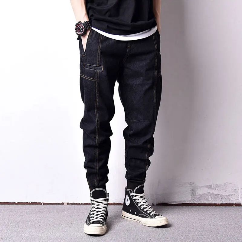 Джинсы карго мужские свободного покроя Модные Винтажные штаны в японском стиле - Фото №1