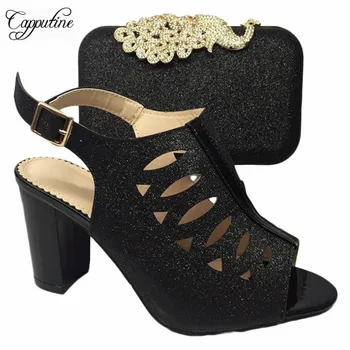 

Capputine Nigeria Style Rhinestone Woman Shoes And Bag Set Newest Italian High Heels Shoes And Bags Set For Party On Sale