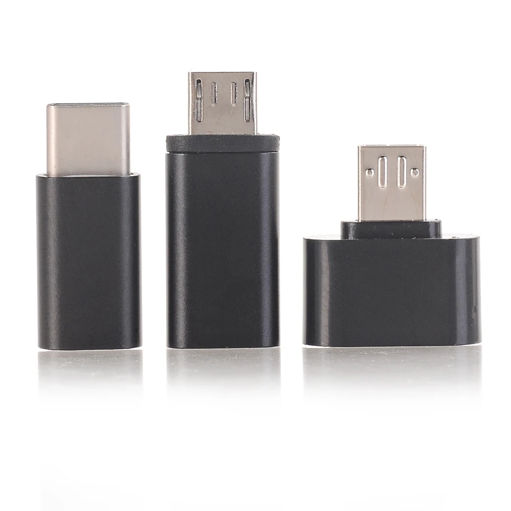 Адаптер Micro USB для type C+ Micro USB OTG+ type C для Micro USB