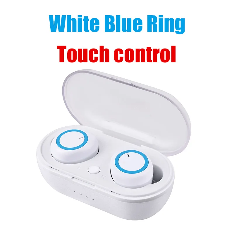 White blue Ring T Беспроводные Bluetooth наушники TWS 5,0 bass air наушники спортивные гарнитуры с микрофоном для iphone xiaomi dots PK T1 pro gt1 tws - Цвет: White blue Ring T