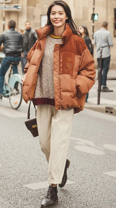 INMAN, зимнее Новое поступление, классическое пэтчворк пальто на молнии из толстого хлопкового материала, женское модное пуховое пальто