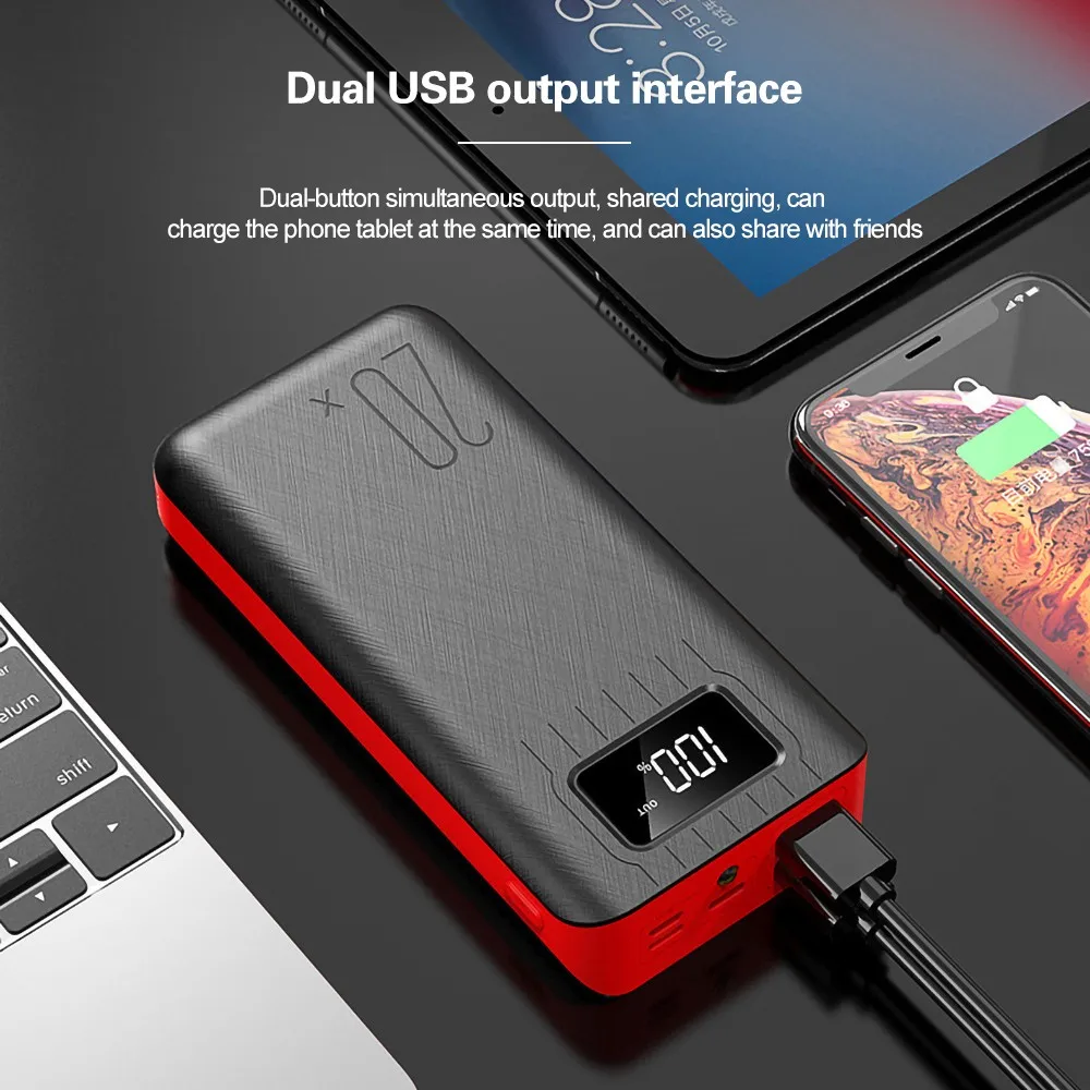 Power Bank 20000mAh Portable Charger Dual USB Type C  Powerbank External Battery for Xiaomi 4