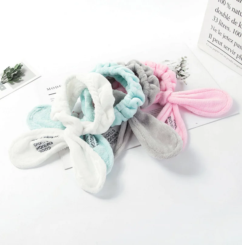 Wholesale 6pc/lot Cute rabbit ears mask wash hair band cartoon bunny hair band wash wash hair band