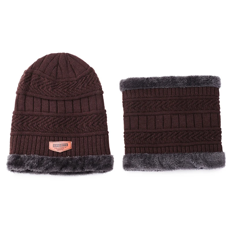 Высококачественная модная шапка с капюшоном для мужчин и женщин, универсальная шерстяная шапка, осенние и зимние Непродуваемые шапки, зимние теплые шапки - Цвет: Коричневый