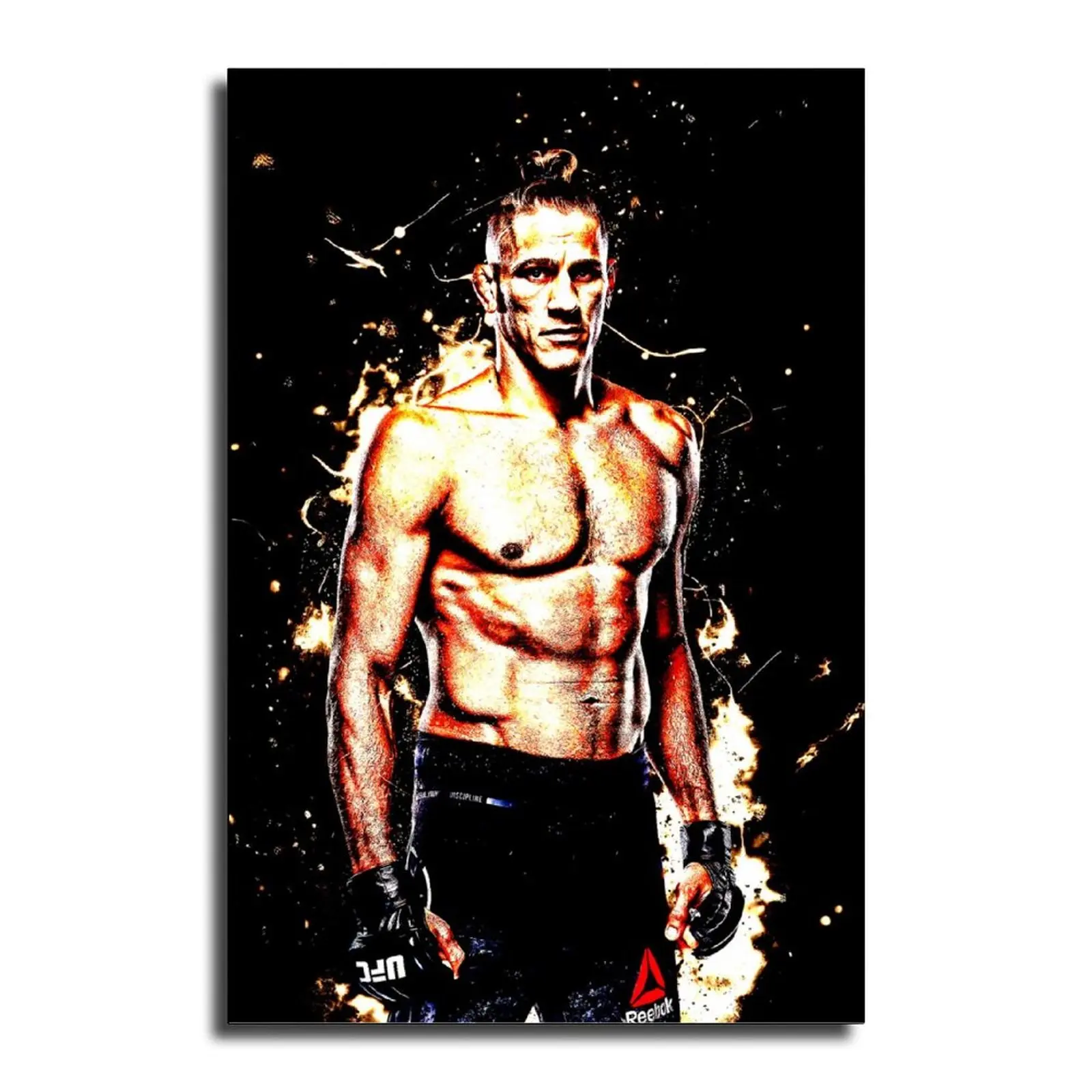 Синие неоновые огни Дастин пуассер американские бойцы ММА холст UFC