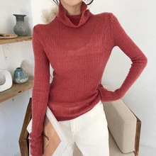 Кашемировый свитер Женский водолазка пуловеры вязаный водолазка зимние женские теплые свитера женский свитер с длинными рукавами Топы красные