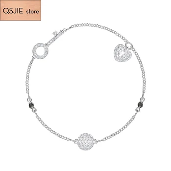 

High Quality SWA Lady Romantic Heart-shaped Lock Temperament Elegant Baitie Beautiful Bracelet