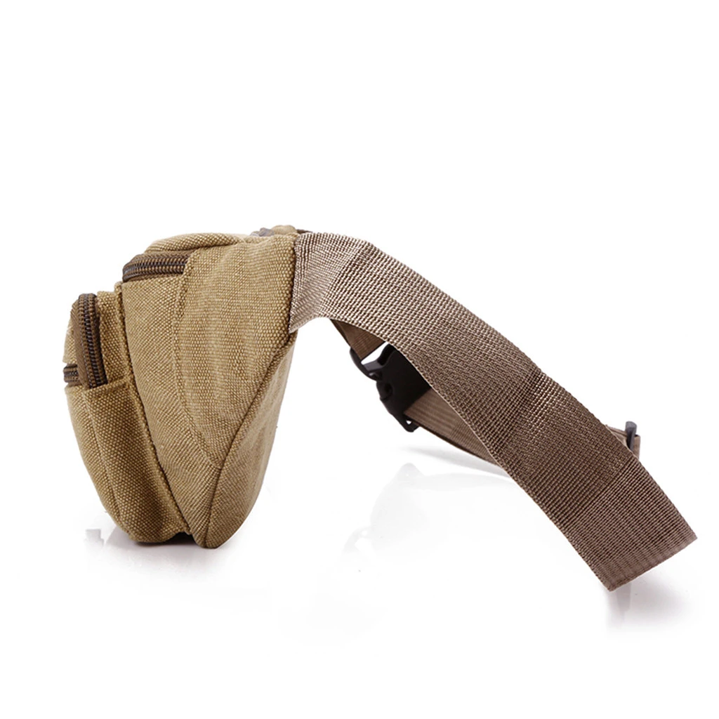 Canvas Waist Bag Unisex Neutral Outdoor Zipper Chest Bag Street Sport Fanny Pack Girl Boy Waist Belt Bags Fashion Phone 819