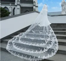 

New White Water-soluble Lace Veil European and American Veil Three-dimensional Flower Bride veils Church Customization