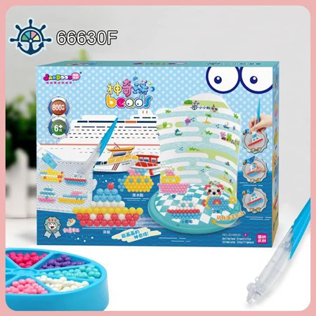 66630F with box DOLLRYGA 66630 pegboard липкие водные бусины аксессуары предохранитель бусины головоломки Аква головоломка beadbond развивающие игрушки diy волшебные шарики - Цвет: 66630F with box