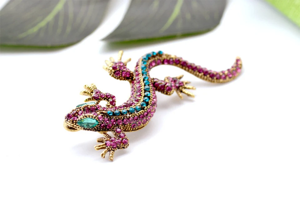 Donia, модное ювелирное изделие, Серия животных, Gecko, цветные стразы, брошь, четыре цвета, брошь с кристаллами для мужчин и женщин, аксессуары для пальто