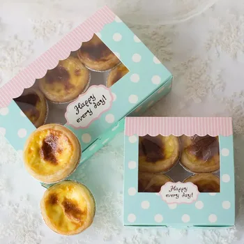 

10pcs Kraft paper box cake pvc window craft Jewelry box, packing cardboard box,blue wedding favors gift cookie box for candy