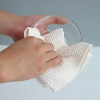 

Microfiber waffle tableware drying pad linen thick absorbent waffle cloth wipe glass dishwashing cleaning towel
